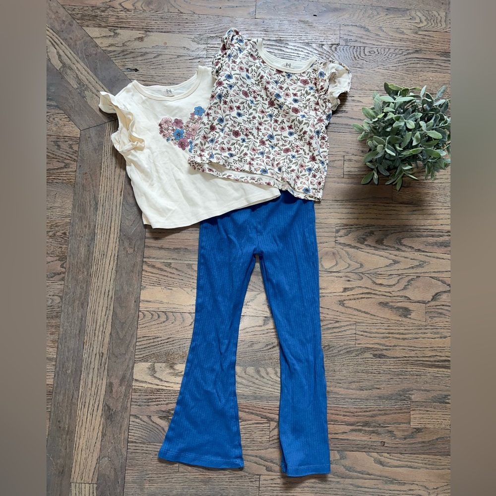 Girls flare pant and double shirt outfit